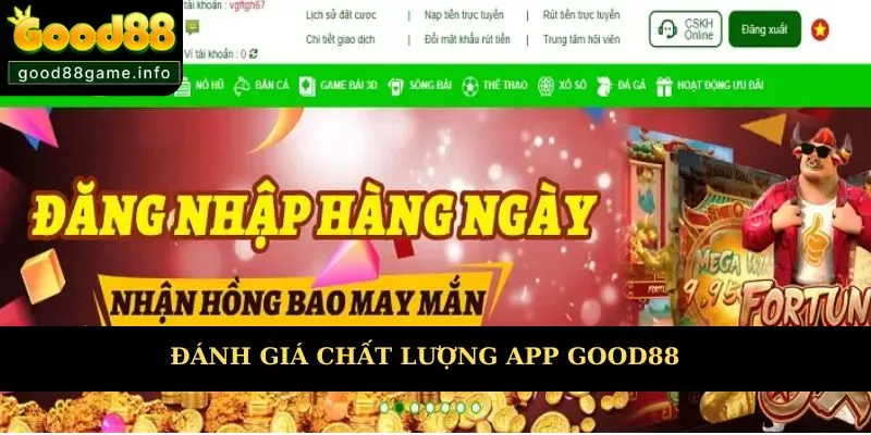 Đánh giá chất lượng của ứng dụng Good88 chi tiết  Đánh giá chất lượng của ứng dụng Good88 chi tiết