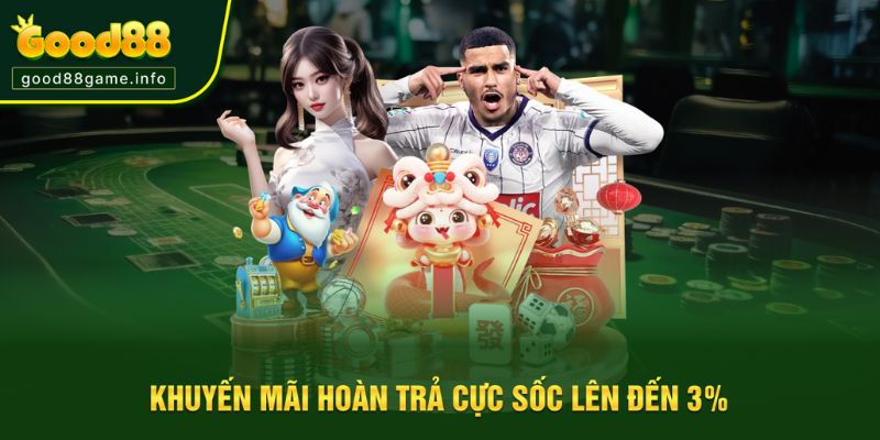 Khuyến mãi Good88 hoàn trả 3% siêu sốc Khuyến mãi Good88 hoàn trả 3% siêu sốc
